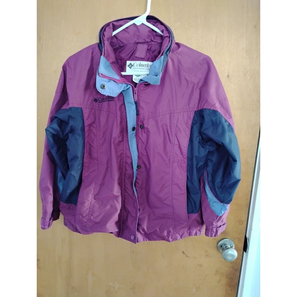 Columbia Vintage 80s 90s Bugaboo Purple Navy Hooded Winter Jacket Size 10/12